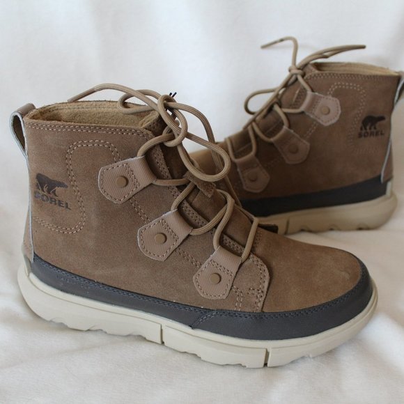 NIB UGG‎ SOREL WOMEN'S EXPLORER SUEDE WATERPROOF BOOTS BROWN
